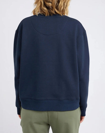 Shelly Fleece Crew - Navy-Elm Lifestyle-Lima & Co