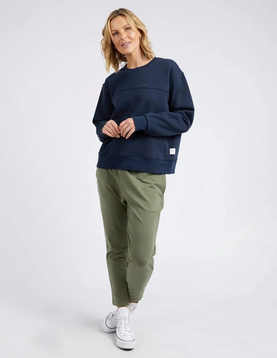 Shelly Fleece Crew - Navy-Elm Lifestyle-Lima & Co