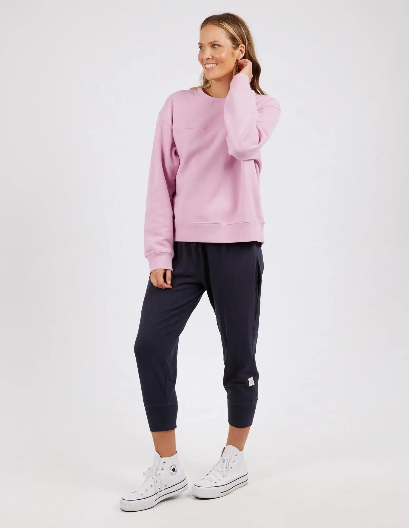 Shelly Fleece Crew - Peony-Elm Lifestyle-Lima & Co