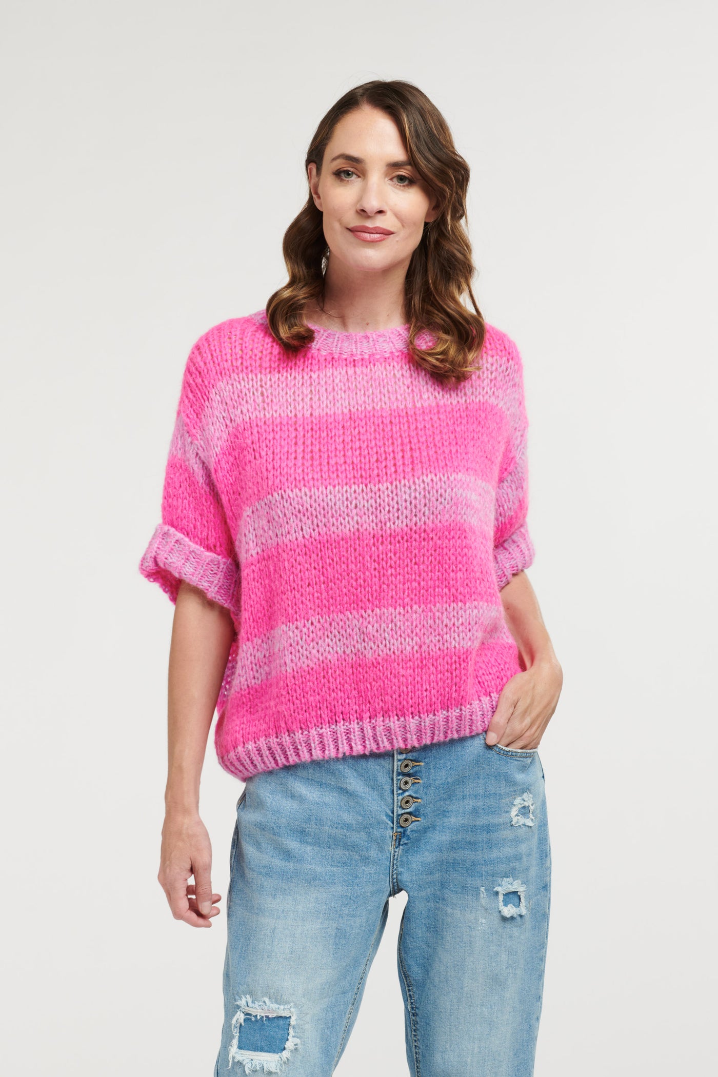 Short Sleeve Jumper - Pink-Urban Luxury-Lima & Co