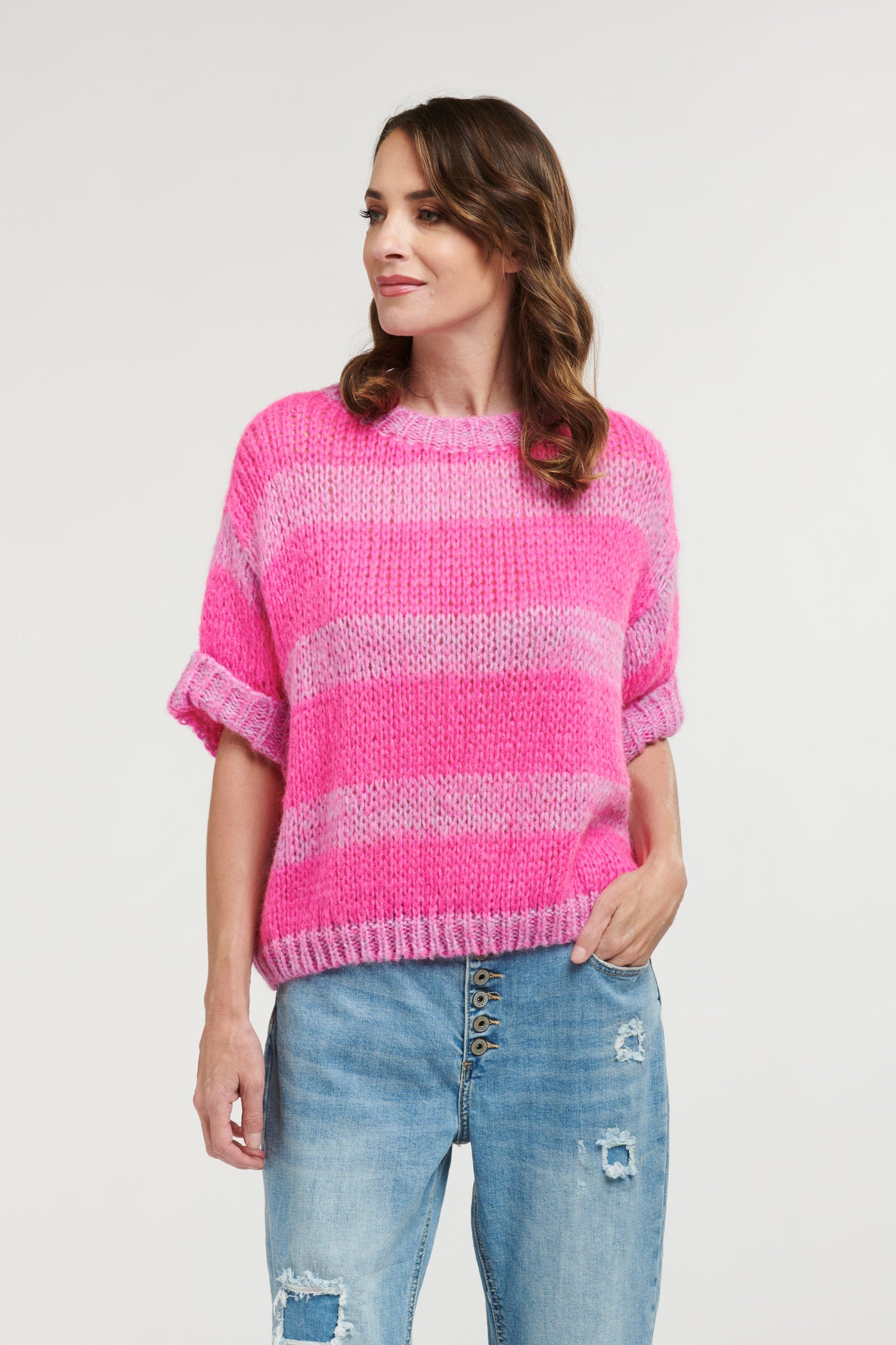 Short Sleeve Jumper - Pink-Urban Luxury-Lima & Co