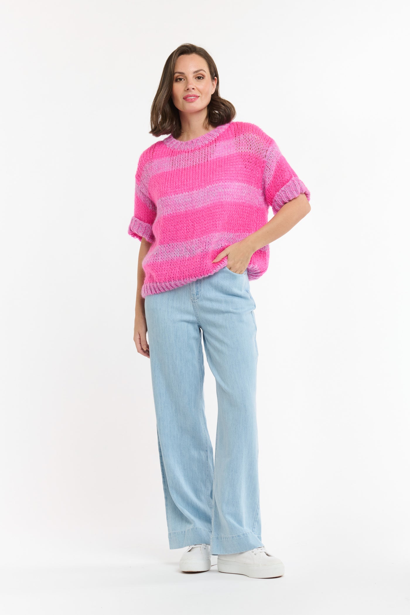 Short Sleeve Jumper - Pink-Urban Luxury-Lima & Co