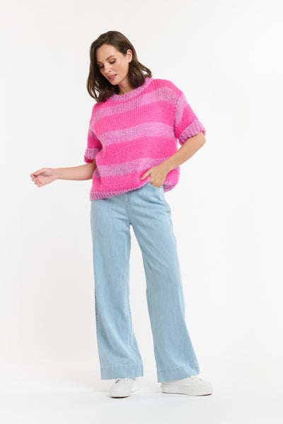 Short Sleeve Jumper - Pink-Urban Luxury-Lima & Co