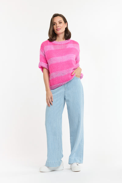 Short Sleeve Jumper - Pink-Urban Luxury-Lima & Co