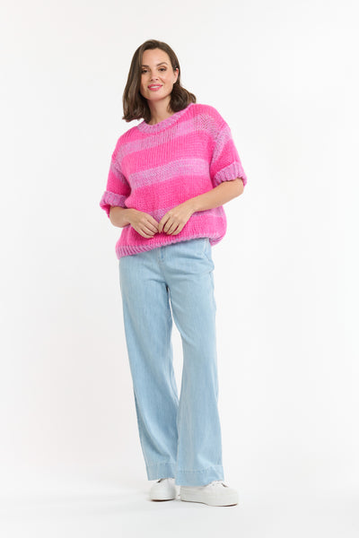 Short Sleeve Jumper - Pink-Urban Luxury-Lima & Co