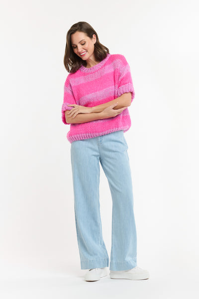 Short Sleeve Jumper - Pink-Urban Luxury-Lima & Co