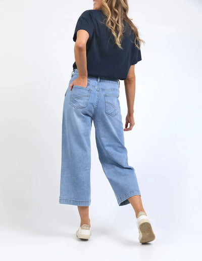 Sidney Cropped Wide Leg Jean - Light Blue-Elm Lifestyle-Lima & Co