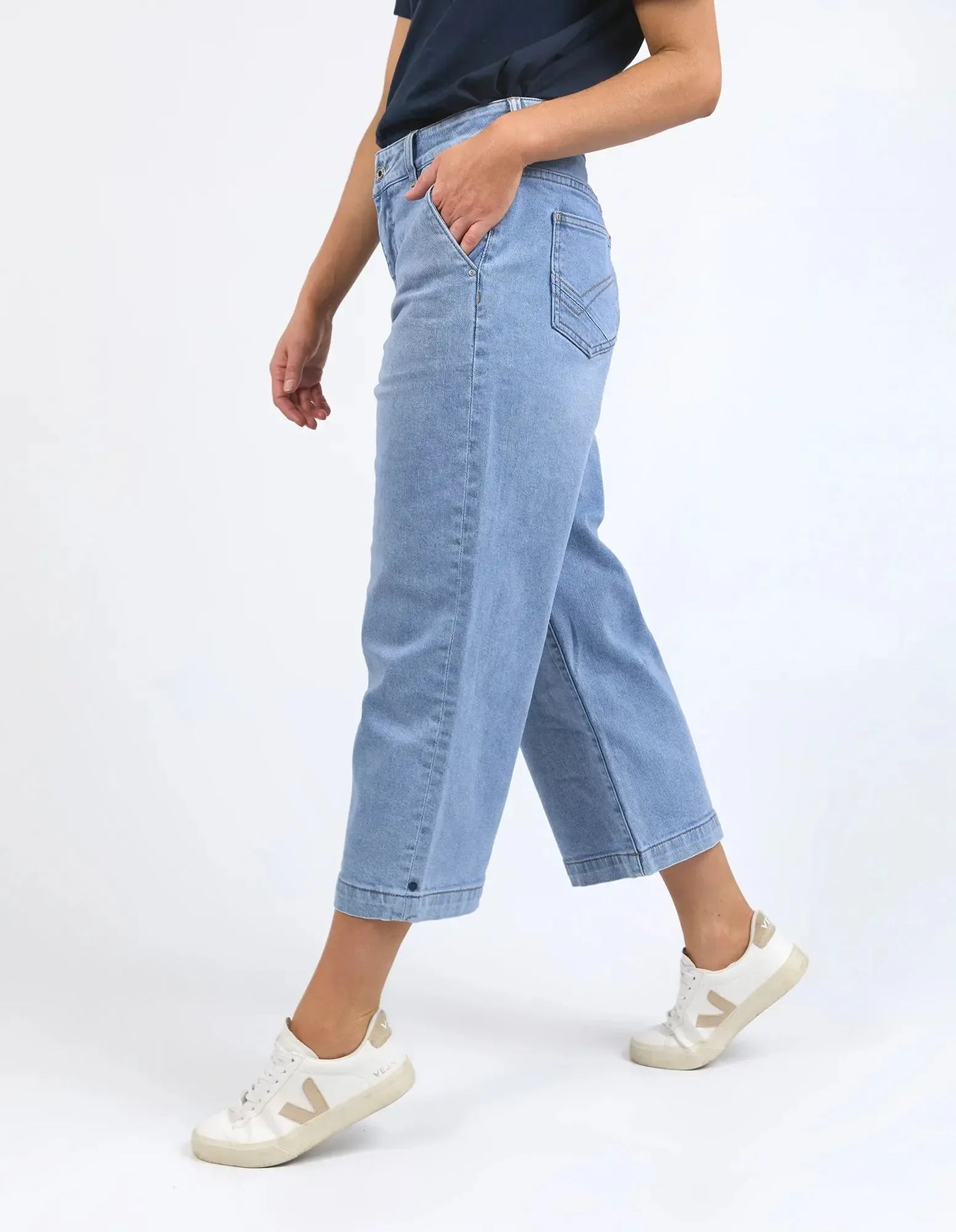 Sidney Cropped Wide Leg Jean - Light Blue-Elm Lifestyle-Lima & Co