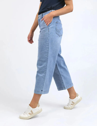 Sidney Cropped Wide Leg Jean - Light Blue-Elm Lifestyle-Lima & Co