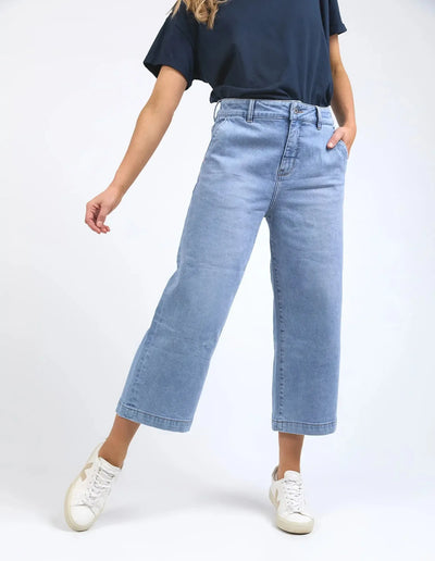Sidney Cropped Wide Leg Jean - Light Blue-Elm Lifestyle-Lima & Co