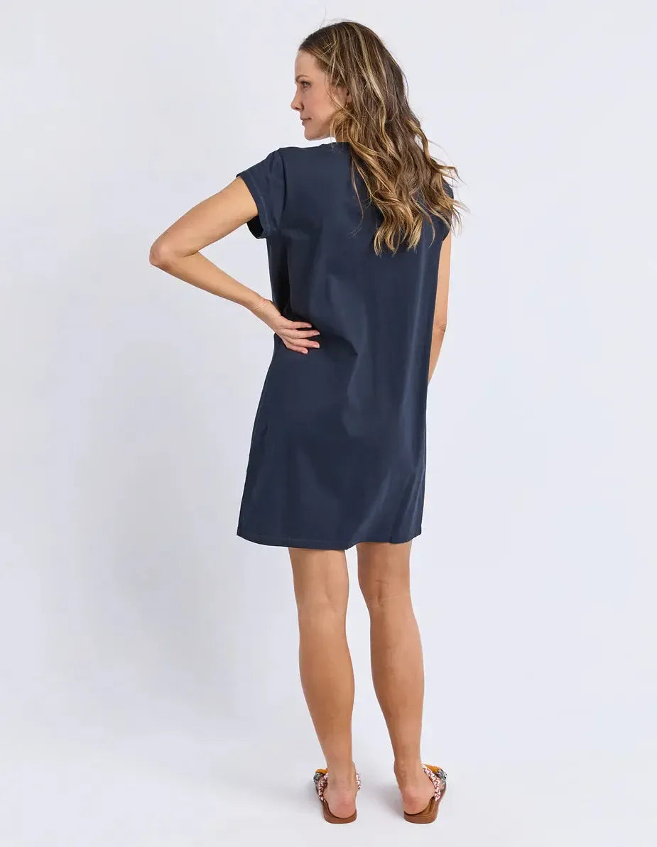 Signature Embroidery Tee Dress - Navy-Foxwood-Lima & Co