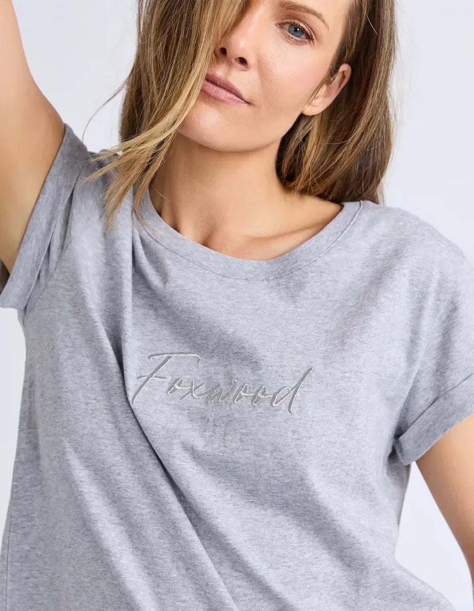 Signature Tee - Grey Marle-Foxwood-Lima & Co