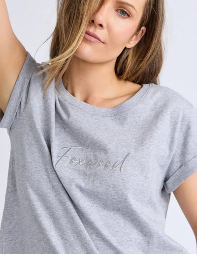 Signature Tee - Grey Marle-Foxwood-Lima & Co
