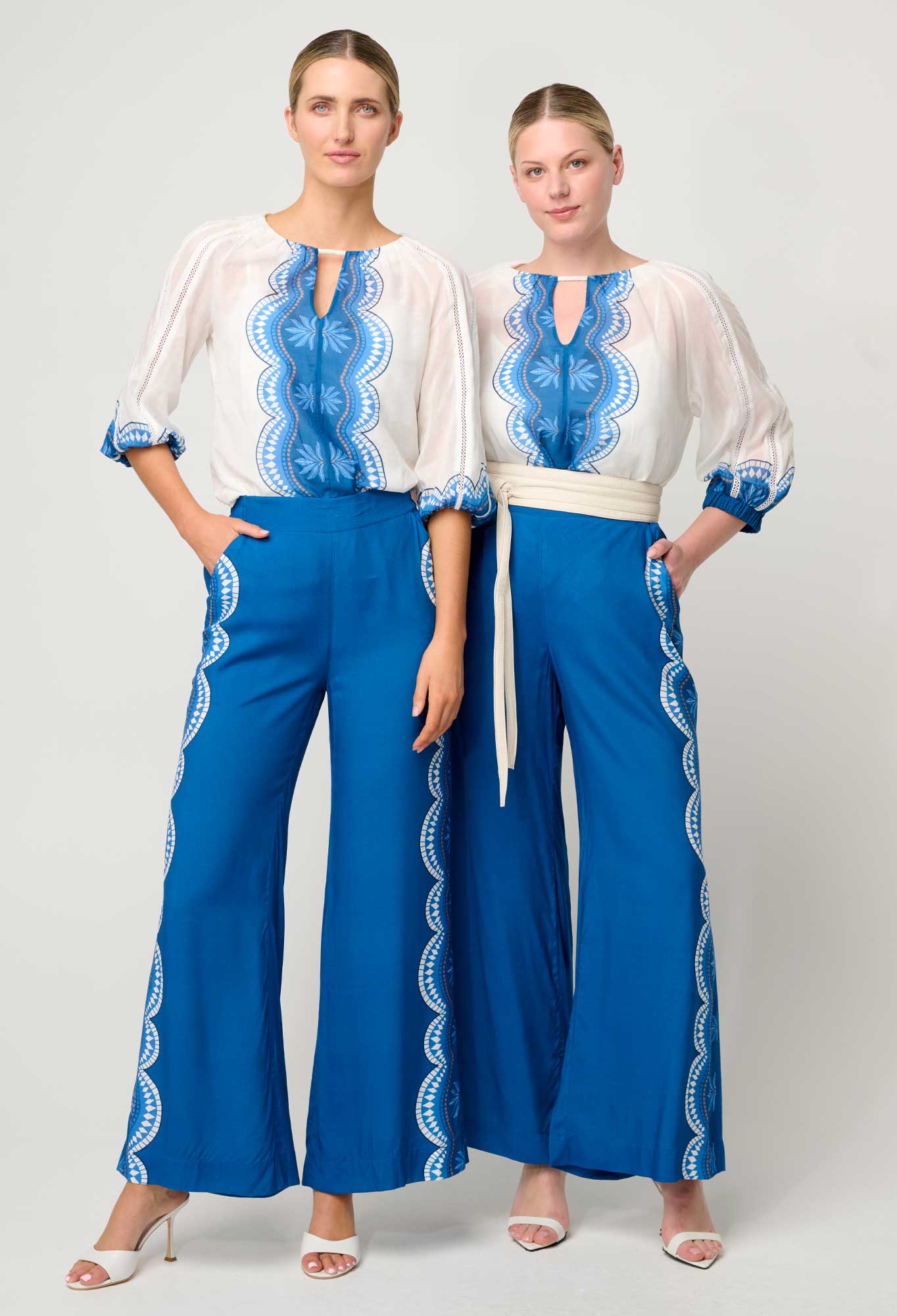 Silk Lace Trim Blouse - Ivory Jade-Once Was-Lima & Co