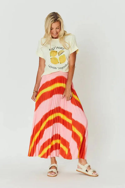 Simone Maxi Pleat Skirt - Sunrise-The Others-Lima & Co