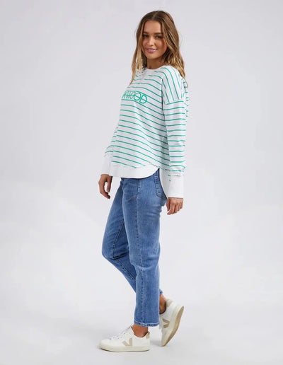 Simplified Crew - Green Stripe-Foxwood-Lima & Co