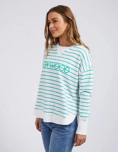 Simplified Crew - Green Stripe-Foxwood-Lima & Co