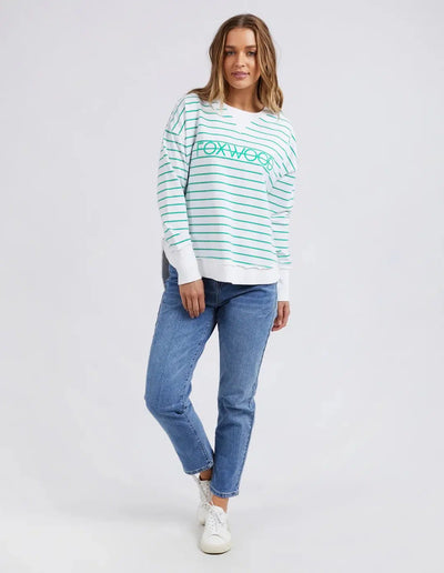 Simplified Crew - Green Stripe-Foxwood-Lima & Co