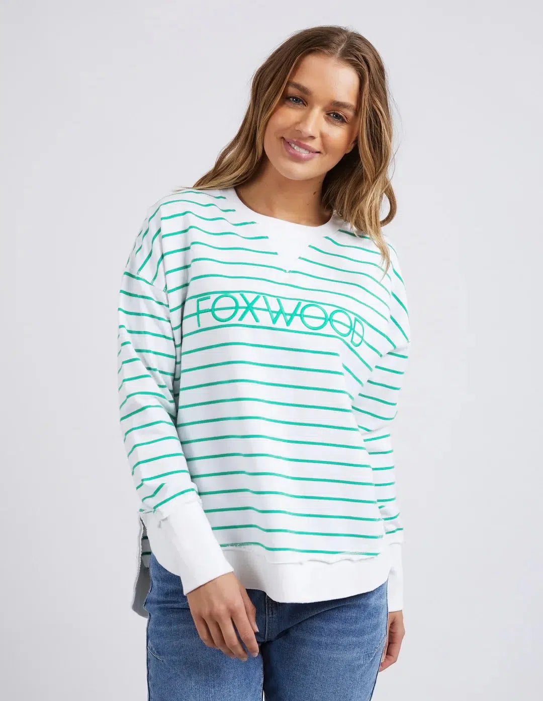 Simplified Crew - Green Stripe-Foxwood-Lima & Co
