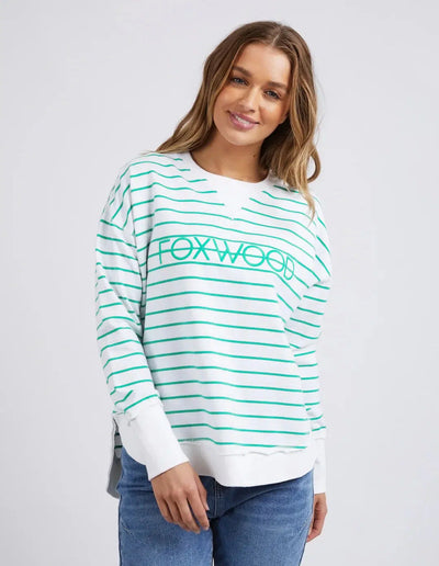 Simplified Crew - Green Stripe-Foxwood-Lima & Co