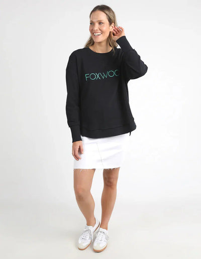 Simplified Metalic Crew - Black-Foxwood-Lima & Co