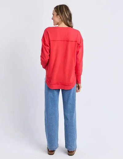 Simplified Metallic Crew - Red-Foxwood-Lima & Co