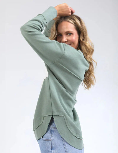 Simplified Tonal Crew - Sage-Foxwood-Lima & Co