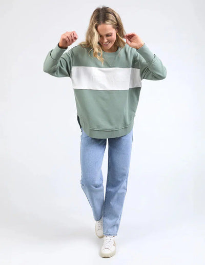 Simplified Tonal Crew - Sage-Foxwood-Lima & Co