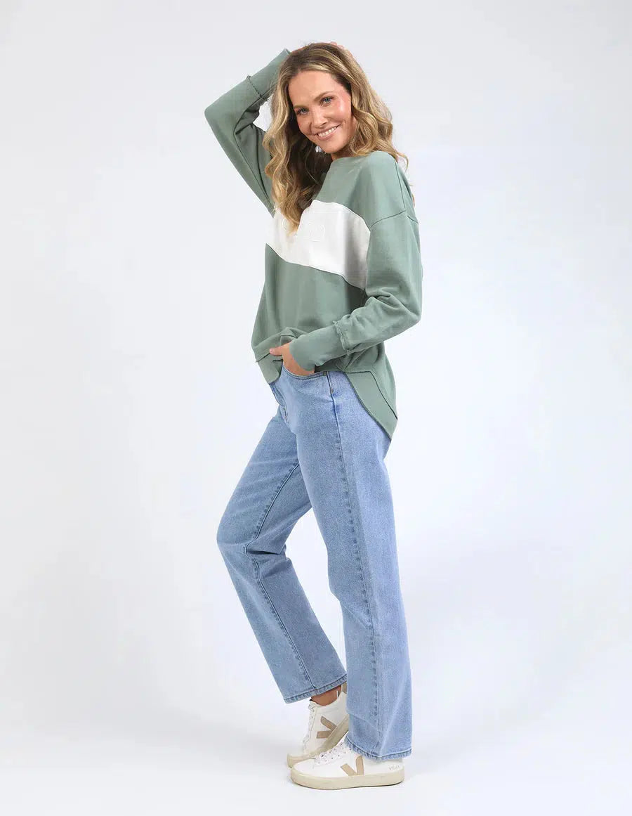 Simplified Tonal Crew - Sage-Foxwood-Lima & Co