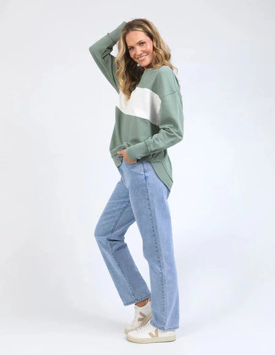 Simplified Tonal Crew - Sage-Foxwood-Lima & Co