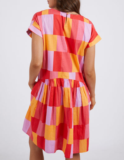 Soleil Check Dress - Orange-Elm Lifestyle-Lima & Co
