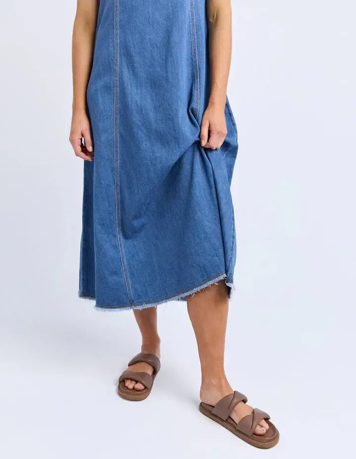Solene Denim Dress - Mid Blue-Foxwood-Lima & Co