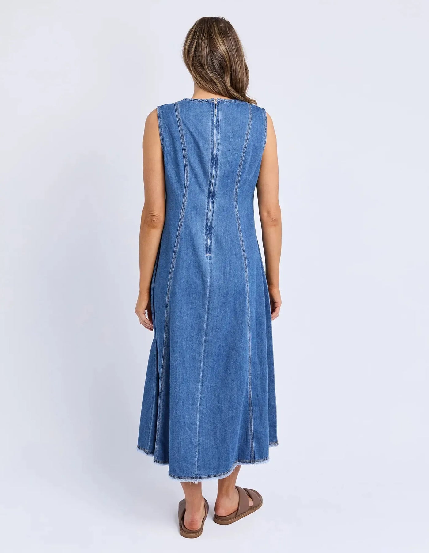 Solene Denim Dress - Mid Blue-Foxwood-Lima & Co