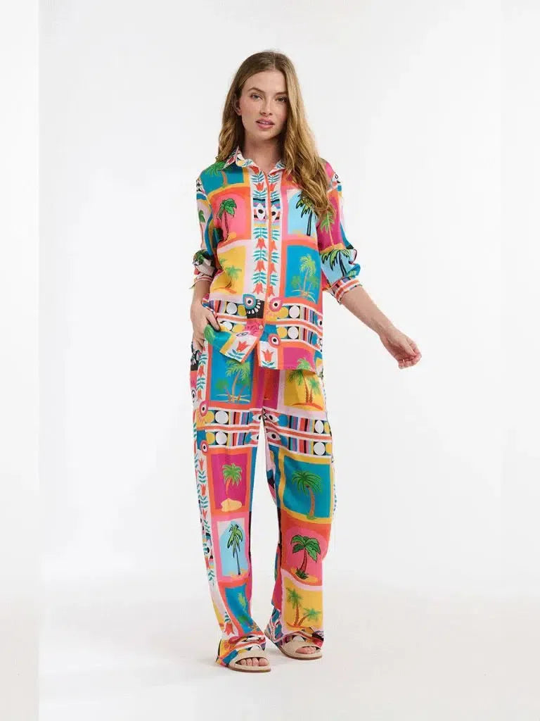 Sona Pant - Palm Tree Print-Italian Star-Lima & Co