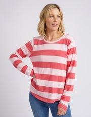 Spritz Stripe L/S Tee - Geranium Pink-Elm Lifestyle-Lima & Co