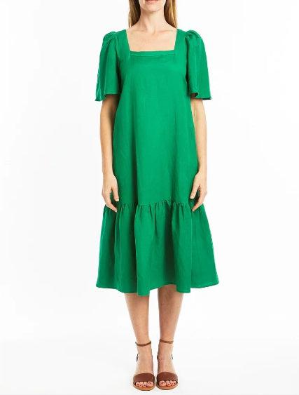 Square Neck Tiered Dress - Jellybean-Pingpong-Lima & Co