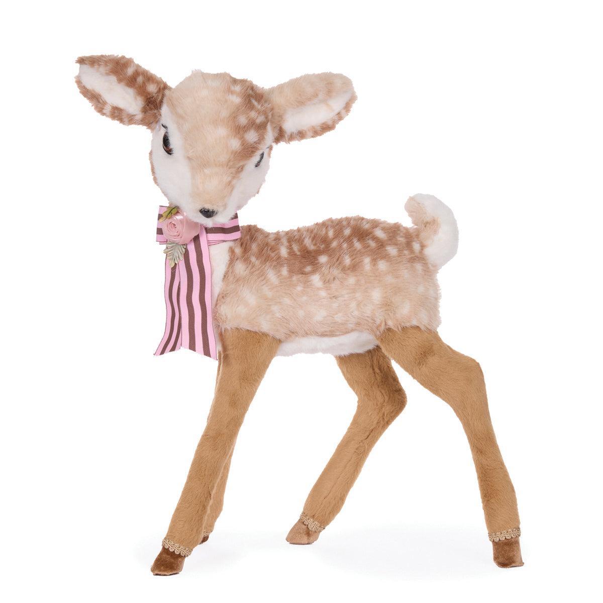 Standing Bambi With Bow-Holly and Ivy-Lima & Co