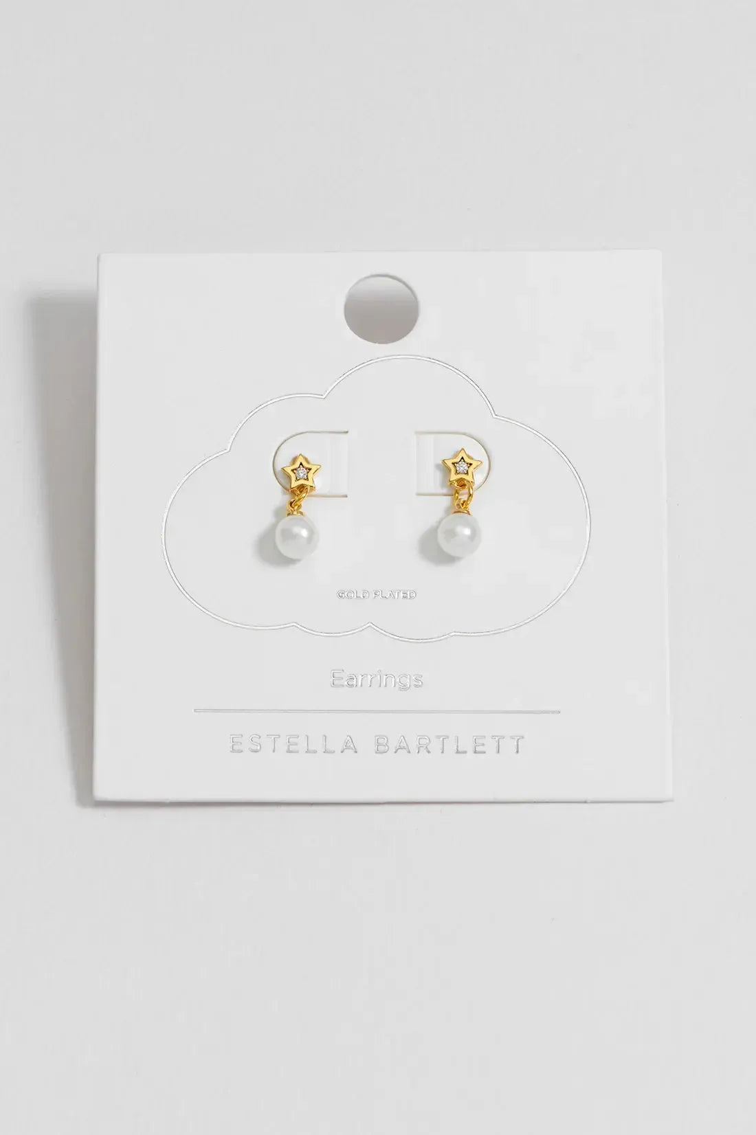Star and Pearl Stud Earrings - Gold Plated-Estella Bartlett-Lima & Co