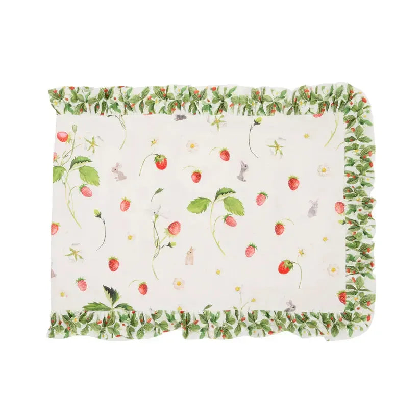 Strawberry Cottage Cotton Table Runner-Holly and Ivy-Lima & Co