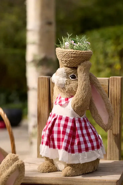 Strawberry Cottage Rabbit With Basket-Holly and Ivy-Lima & Co