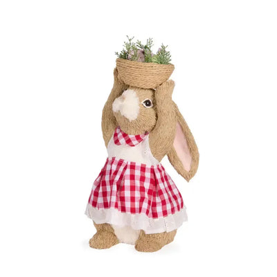 Strawberry Cottage Rabbit With Basket-Holly and Ivy-Lima & Co