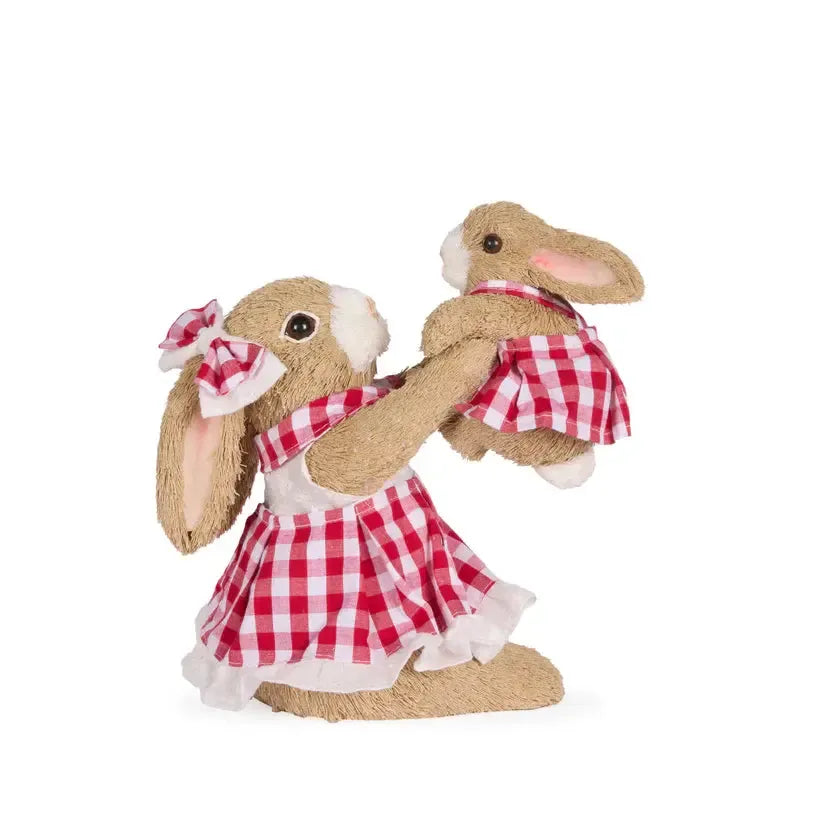 Strawberry Cottage Rabbits Cuddling-Holly and Ivy-Lima & Co