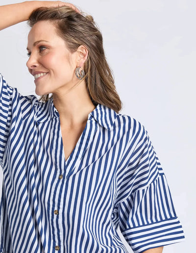 Striped Holiday Shirt - Ocean Stripe-Elm Lifestyle-Lima & Co