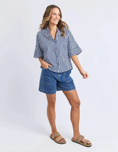 Striped Holiday Shirt - Ocean Stripe-Elm Lifestyle-Lima & Co