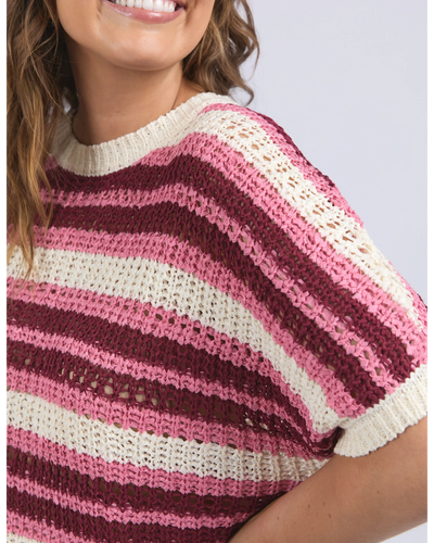 Striped Knit Top - Chateau Rose Stripe-Elm Lifestyle-Lima & Co