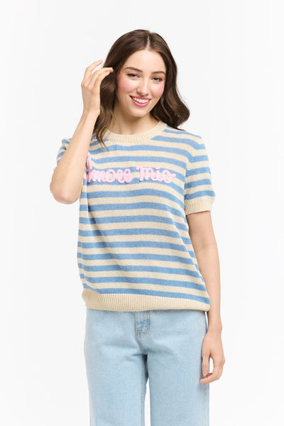 Striped Sweat Amore Mio - Light Blue-Urban Luxury-Lima & Co