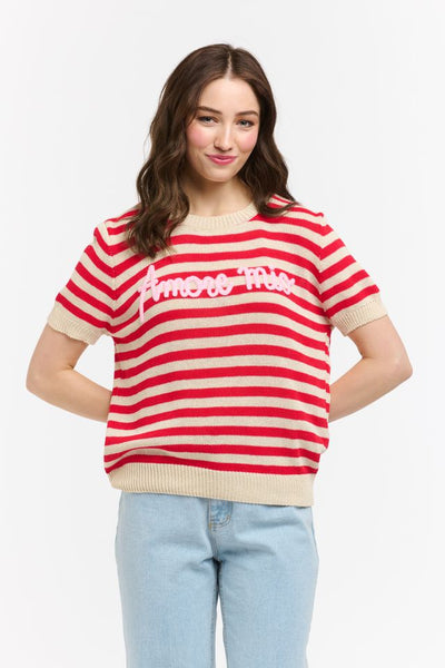 Striped Sweat Amore Mio - Red-Urban Luxury-Lima & Co