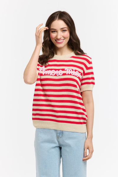 Striped Sweat Amore Mio - Red-Urban Luxury-Lima & Co