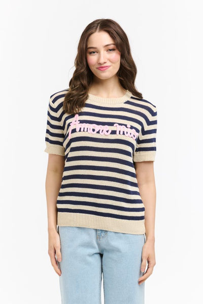 Striped Sweat Amore Mio - Navy-Urban Luxury-Lima & Co