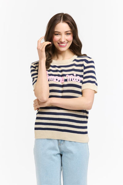 Striped Sweat Amore Mio - Navy-Urban Luxury-Lima & Co